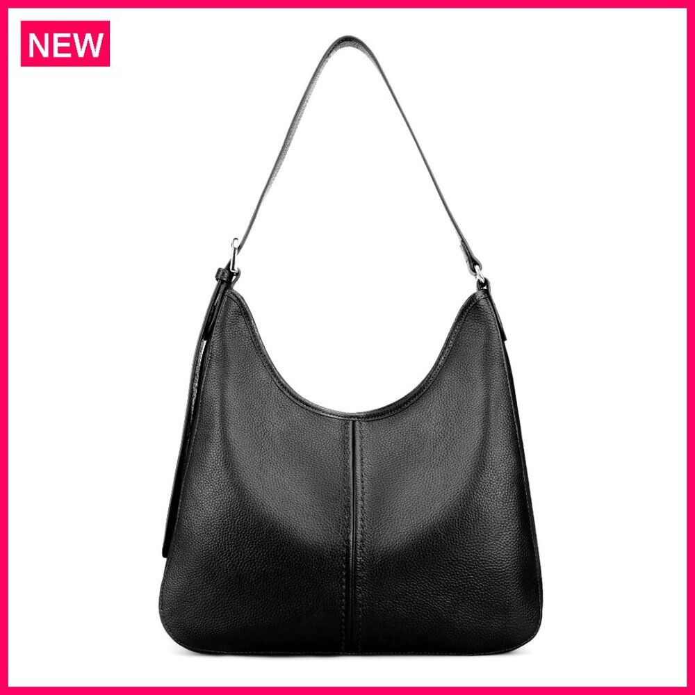 Genuine Leather Hobo Shoulder Bag Adjustable Strap Roomy 5.1l Capacity